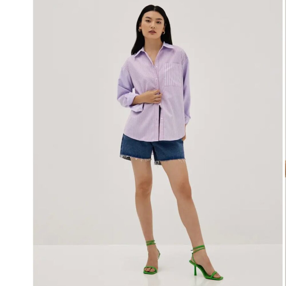 Love Bonito Striped Oversized Collared Shirt